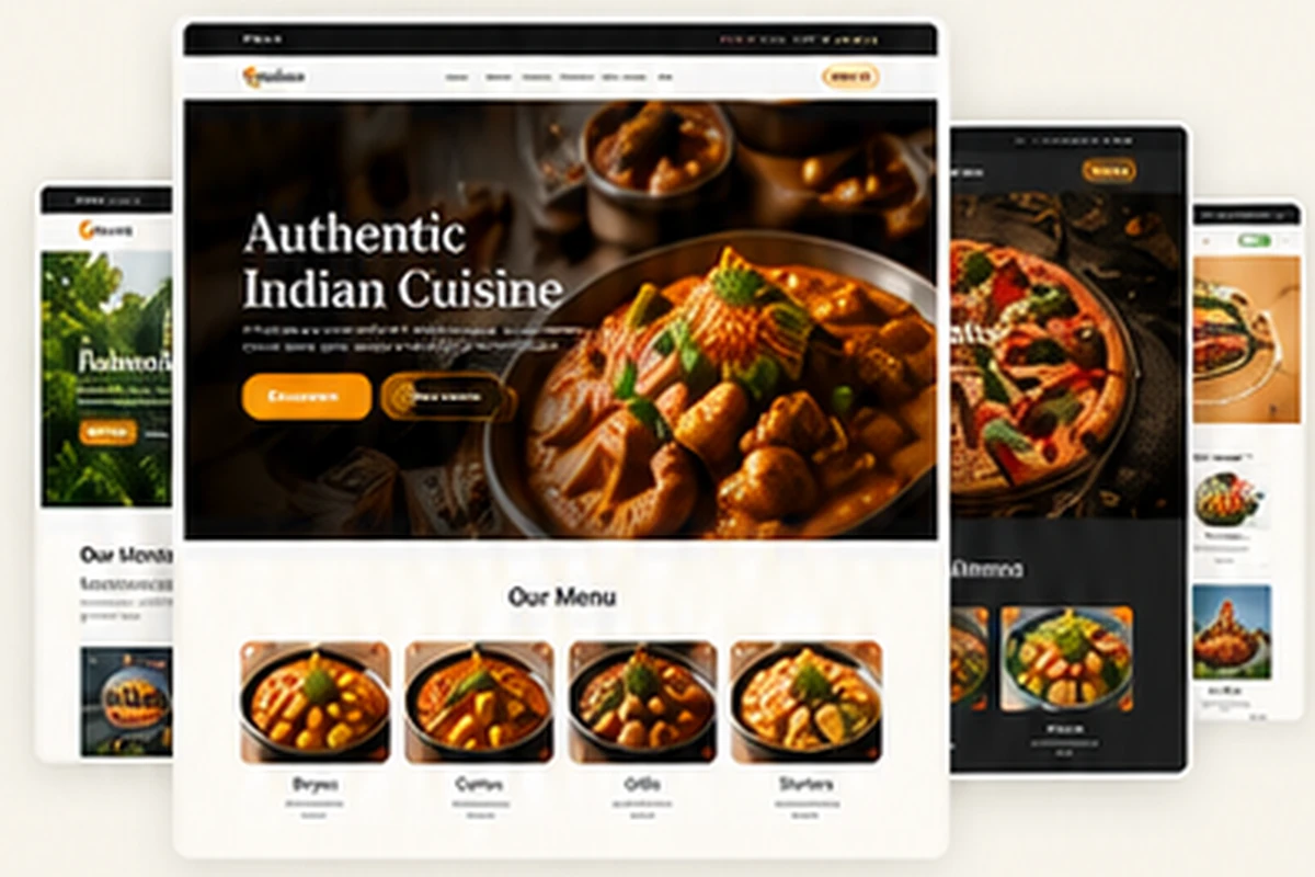 Restaurant website on a phone and a desktop